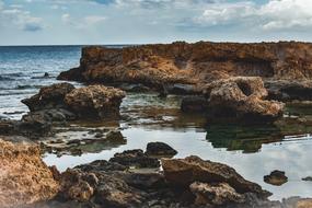 rocks on the coast on a cloudy day