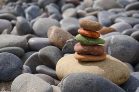 stones stack on beach