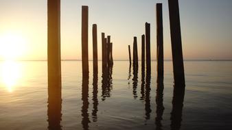Reflection Sunset sea