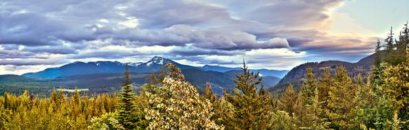 Landscape of Sunset Clouds over mountains