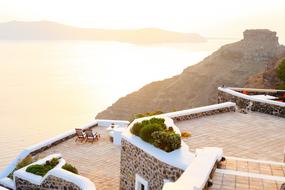 Beautiful and colorful landscape of the terraces, on the mountains, on the shore, in sunlight