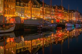 Denmark City evening lights