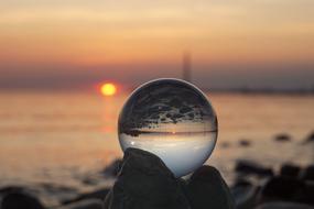 Sunset Sea ball glass