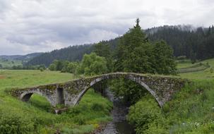 Old stone bridge over a small river In Bulgaria