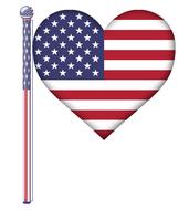 heart shaped american flag as an illustration