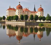 landscape of Moritzburg Castle and Lake Reflection