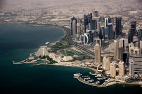 aerial view of Dubai City Skyscrapers