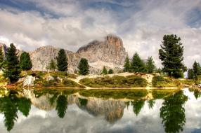 Tofane Dolomites Reflected in water