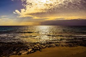 colorful sunset over the Mediterranean sea, Ayia Napa, Cyprus