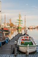 landscape of Bremerhaven Port Ship