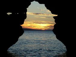 Sunset Cave gold sky