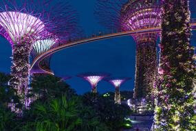 Singapore Night light show Architecture