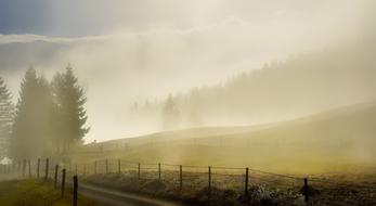 foggy morning, Scenic rural Landscape, Slovenia