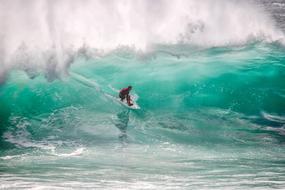 Surfer Big Waves blue