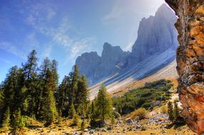 scenic Funes landscapes in the Dolomites