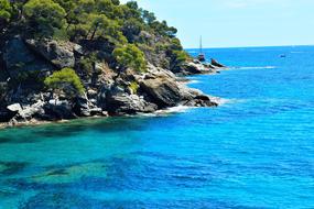 bay with turquoise water on a sunny day