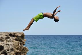 Diving Boy green shorts