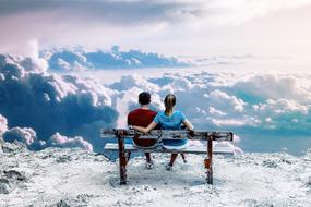 Sky Snow people relax