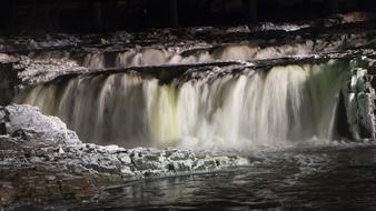 landscape of Waterfall Sioux Falls Park