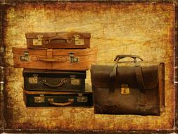 luggage vintage suitcase travel poster