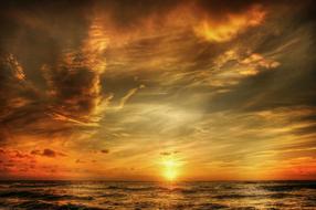 magnificent sunset over Beach, Denmark