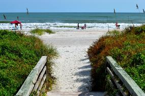 Walkway on White Sand Beach in Florida