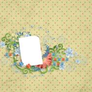 photo frame with flowers in vintage style