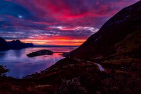 Norway Sunset purple pink