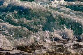 foamy Wave Splashing on coast