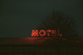 Motel red sign