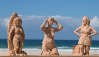 contemporary exhibition of sand figures in Australia