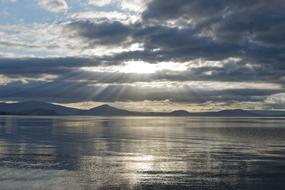 landscape of Lake Taupo Waters in New Zealand
