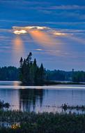 Landscape Calm trees and lake, Quebec, canada
