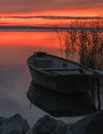 Boat red Sunset