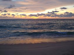 sunrise on the horizon of the sea under the sky