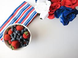Red White Blue stripes and berries