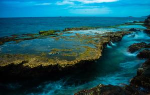Landscape of blue dark Sea