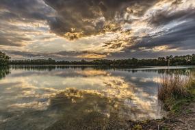 atmospheric wonderful Lake Sunset