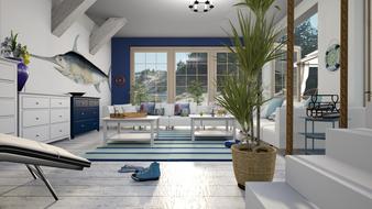 Swordfish Cottage room