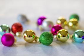 bright glossy and textured balls, Christmas Ornaments