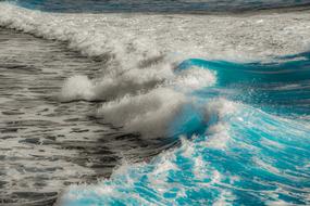 gray blue surf closeup