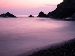 Sea Long Exposure pink