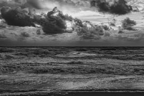 Beach Sea North balck and white