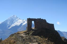 sunny gate in the mountains of south america