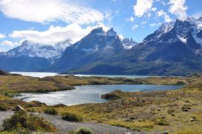 landscape of mountains and river