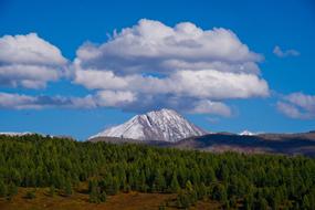 Clouds on Sky and trees Mountain