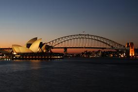 Sunset Sydney harbour bridge