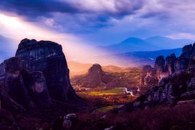 Greece Mountains Sky sun