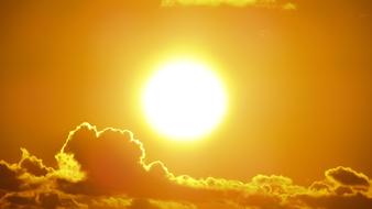 Bright Yellow Sun on sky