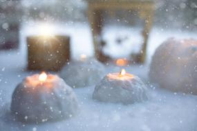 Winter Candles in shape of Snowballs